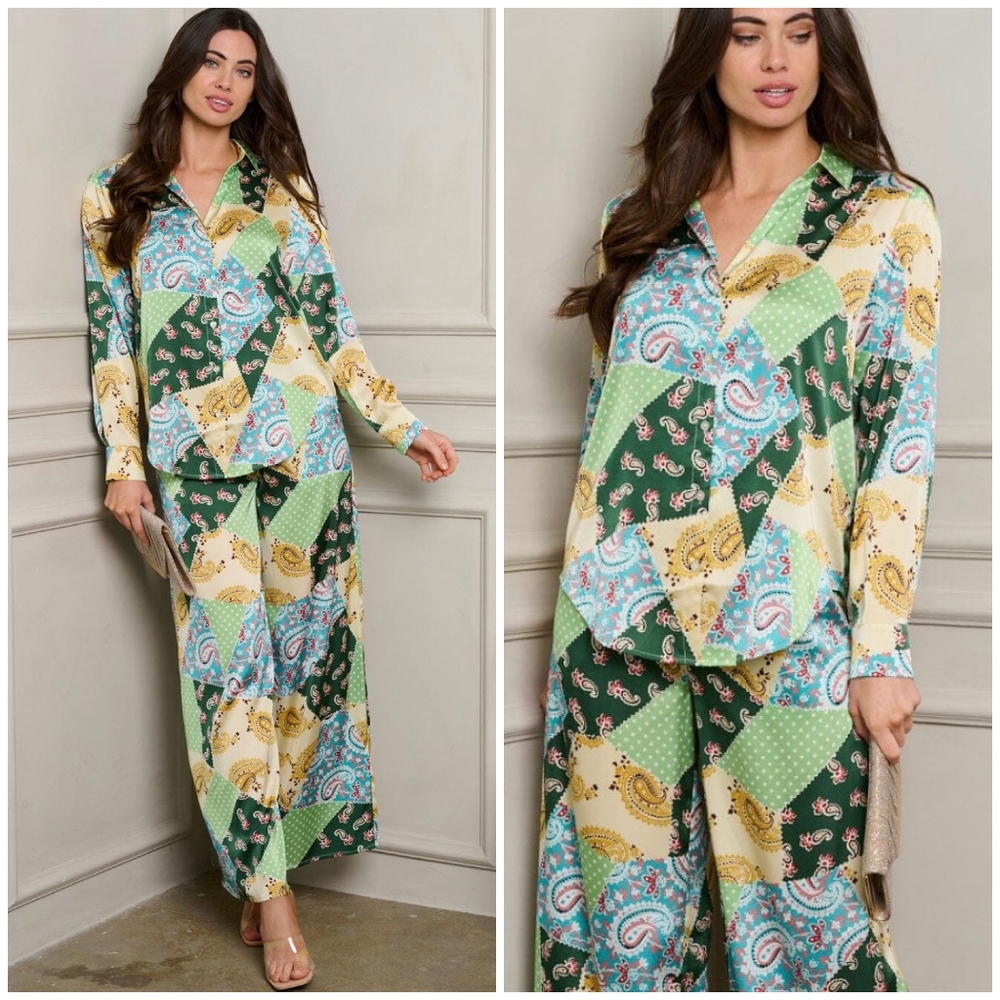GALITA Boho 2-piece Patchwork Pants Set - Picture 7 of 7